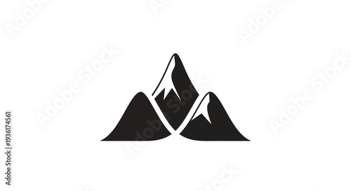 Mountain peaks illustration on a white background