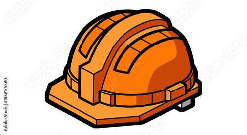 Orange Hard Hat Safety Equipment for Construction Workers.