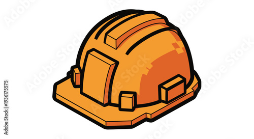 Orange Hard Hat Safety Equipment for Construction Workers.