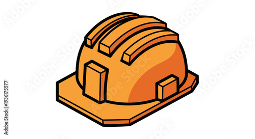 Orange Hard Hat Safety Equipment for Construction Workers.