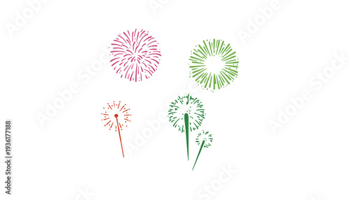 Birthday party vector illustration with colorful icons and symbols