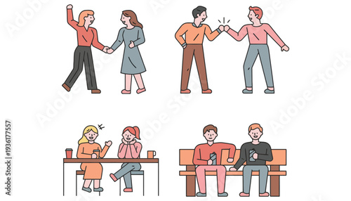 Friends vector illustration of people showing friendship and togetherness