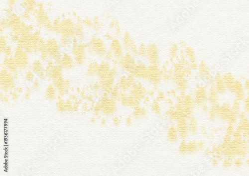 白い水彩紙に広がる金色のグランジ背景素材