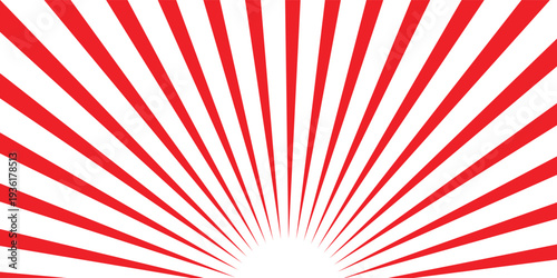 red Sunburst for the background. flag of japanese. The rising sun. vector.