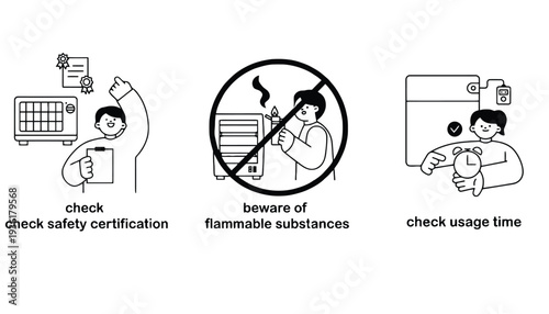 Safety guidelines for using a portable electric heater illustration