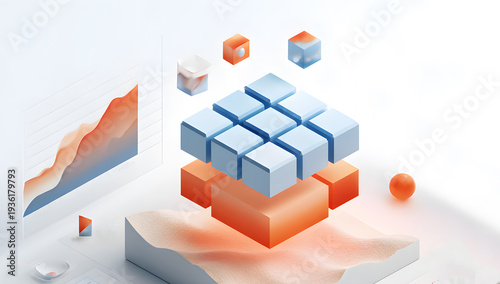 3d render of a cube
