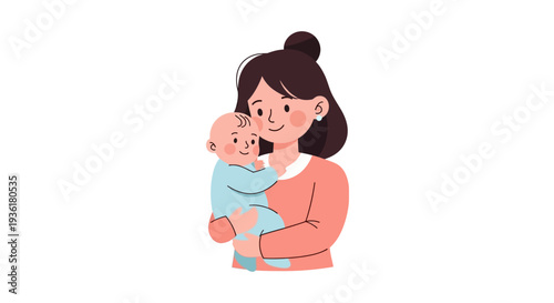 Woman Holding Baby in Her Arms 3.