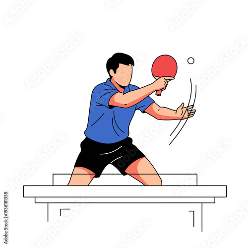 Man Playing Table Tennis