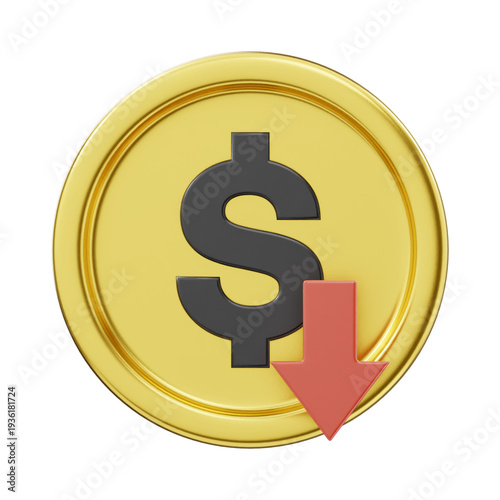 golden dollar sign down