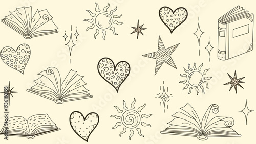 Hand Drawn Collection of Magical and Mystical Symbols.