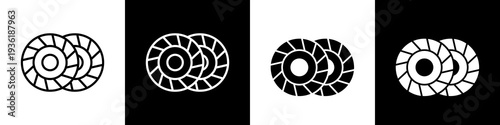  Abrasive black and white icon design concept