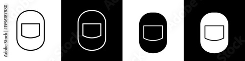 Welding mask black and white icon design concept