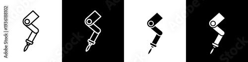 laser machine  black and white icon design concept