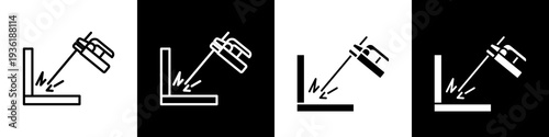  Welding black and white icon design concept