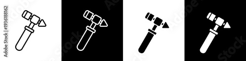 Hammer black and white icon design concept