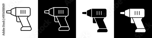  Drilling black and white icon design concept