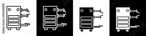 Welding machine black and white icon design concept