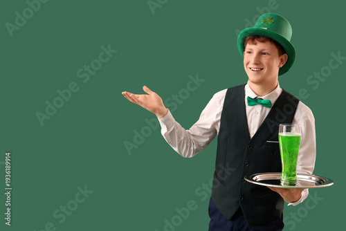 Redhead waiter in leprechau...