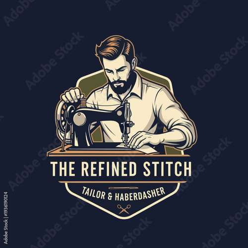 The Refined Stitch Tailor and Haberdasher Logo Design.