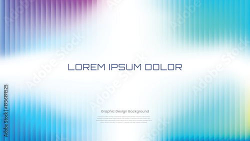 A vibrant abstract graphic design background featuring a smooth blurred gradient in blue, purple, and cyan tones, accented by vertical lines and a bright central glowing light effect.