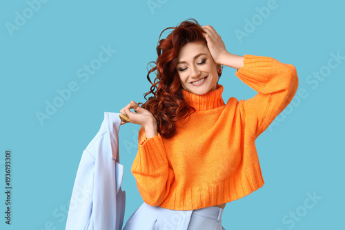 Beautiful young happy redhe...