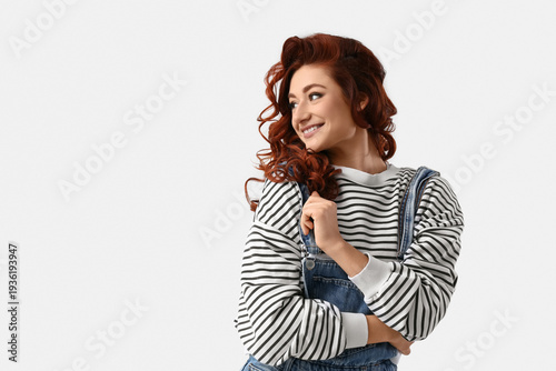 Beautiful young happy redhe...
