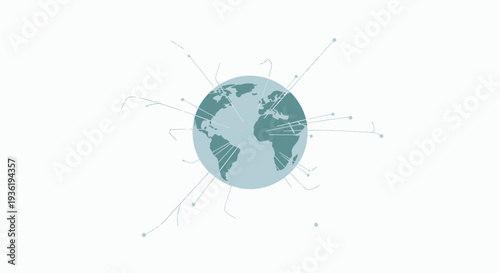 Globe with Lines and Connections.