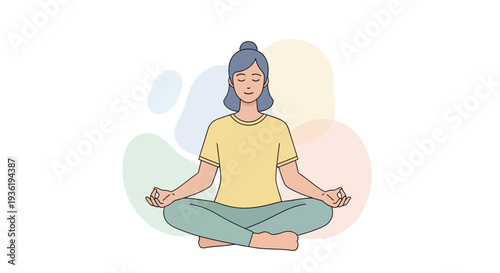 Woman Practicing Yoga Meditation Pose.