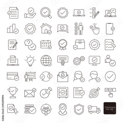 チェックマーク付きアイコンセット