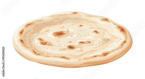 Freshly baked naan bread, a traditional Indian flatbread, golden brown and slightly charred