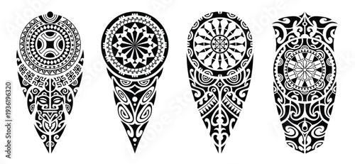 Polynesian Maori Tribal Tattoo Collection. Designs for Leg, Arm, Shoulder