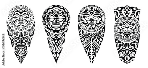 Polynesian Maori Tribal Tattoo Collection. Designs for Leg, Arm, Shoulder