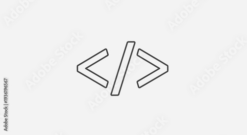 Code tag symbol outline icon for web development and programming