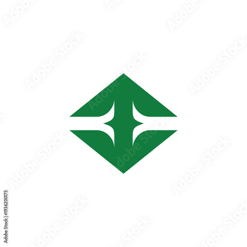 letter tv green triangle mountain tree abstract logo vector
