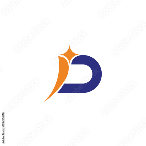 letter p motion star light simple geometric colorful logo vector