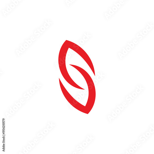 letter s abstract fire gas red simple logo vector