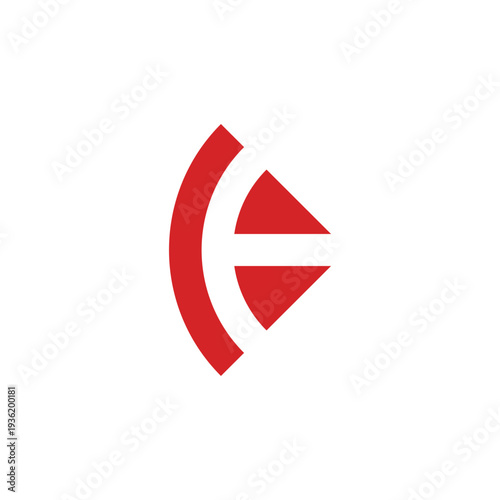 letter ct abstract arch red logo vector