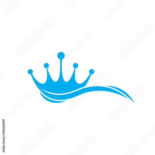king crown flow beauty simple geometric logo vector