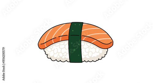 Salmon Nigiri Sushi: Delicious Japanese Food Illustration