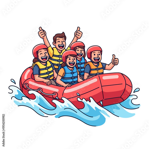 Happy Group Rafting Adventure