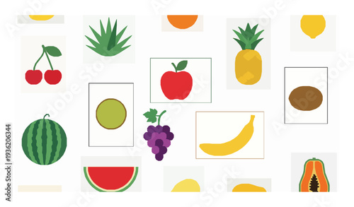 Tropical Boho Fruit Seamless Pattern Summer Wallpaper Vector Design