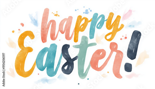 a set of hand-written vector calligraphy text reading happy easter! isolated on a white background