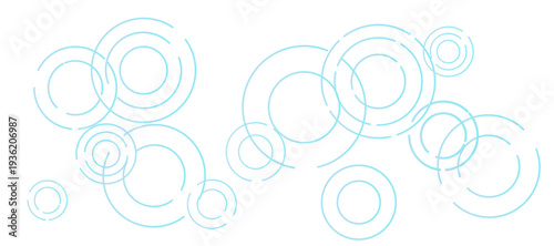 エメラルドグリーンのシンプルな波紋の背景イラスト