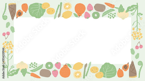 Spring Food Frame with Corner Decoration – 16:9