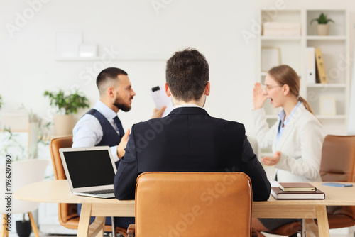 Male business mediator with...