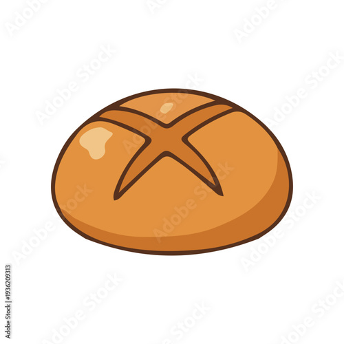 Cartoon Bread Roll Icon
