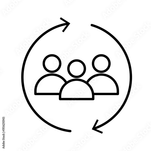 Human Resources Rotation Icon for Team Collaboration and Dynamic Staff Management