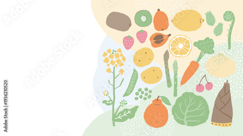 Spring Food Frame on Right Side – Horizontal Banner