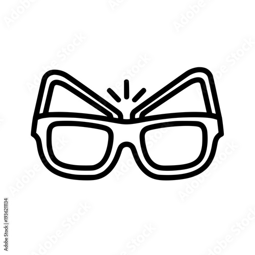 Glasses icon illustration depicting insightful vision and bright idea solutions for modern business, education, and technology design concepts. 