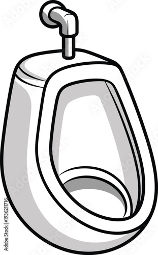 Male urinal pot container white and black color vector on white background.